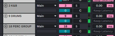 Groove: original Ableton view for 4 KICK