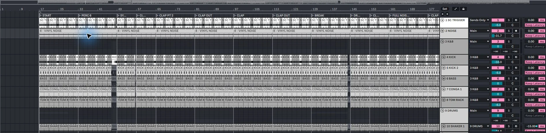 Real Ableton view: Understand tracks and groups