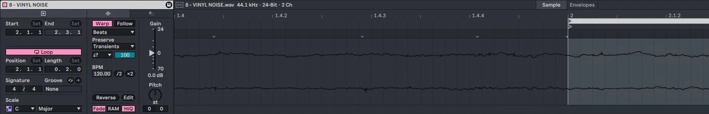 Real Ableton view: Change and trim a loop
