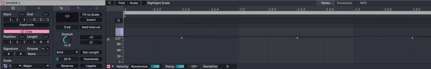 Real Ableton view: Give the rhythm movement